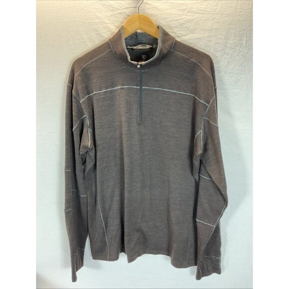 Kuhl 1/4 Zip Pullover Long Sleeve Sweater Mens XXL Brown base layer‎ - Picture 1 of 11